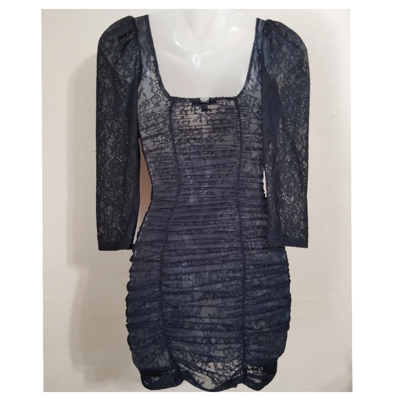 For Love & Lemons Black Harlow Sexy Lace Slip Dress Size XXS - Picture 3 of 5